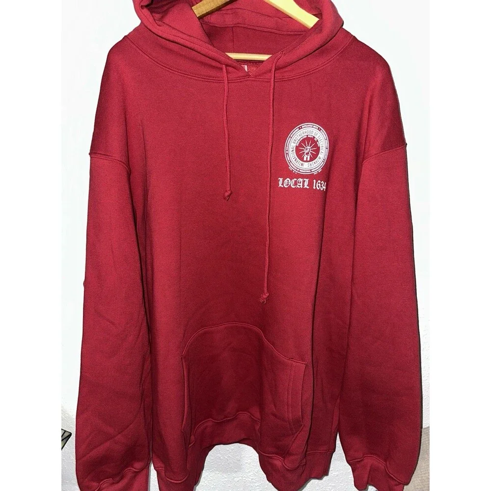 VTG IBEW International Brotherhood Electrical Workers Red Hoodie Local 1634 2XL